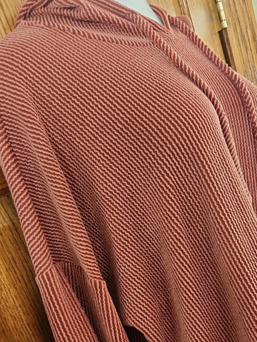 Women's Ribbed Hooded Sweater - Rust 2X P.S.Kate - Picture 3 of 6